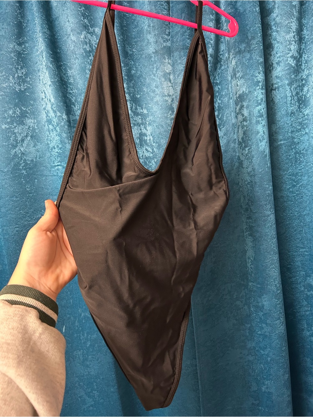 Black Plunge Halter Bodysuit size Medium